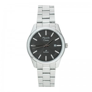 Alexandre Christie AC 1027 Silver Black Lady Steel LDBSSBA